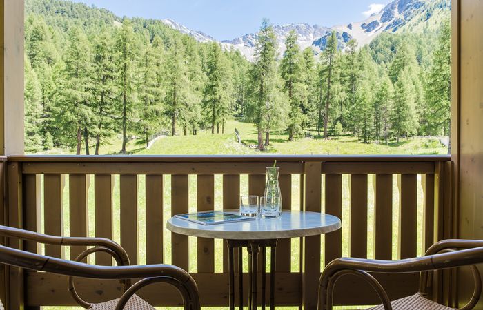Balcony with beautiful view | Suite Königsspitze Suite with balcony Hotel South Tyrol Solda